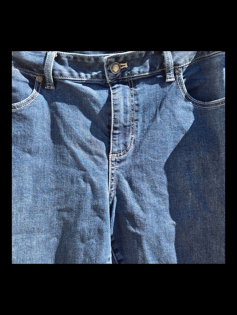 Talbots Women's Slim Straight Jeans in Deep Blue Denim - Picture 3 of 5